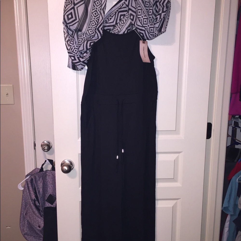 FIRENGOLI Pocketed Jumpsuit in black